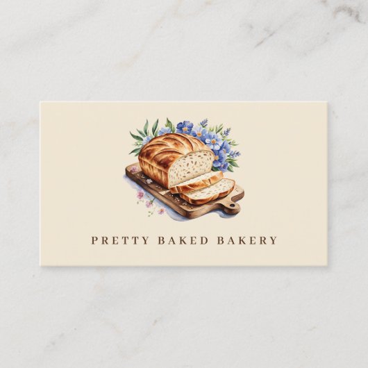 Bäckerei Modernes Aquarellbrot Visitenkarte (Vorderseite)