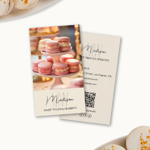 Bäckerei-Monogramm-Logo Beige Visitenkarte