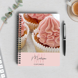 Bäckerei-Monogramm-Logo Foto Rosa Notizblock