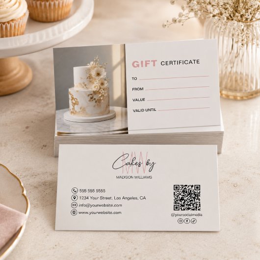 Bäckerei-Monogramm-Logo-Geschenkgutschein