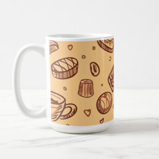 Bäckerei nahtloses Muster Kaffeetasse (Links)