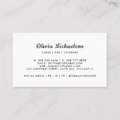 Bäckerei Niedliches Cupcake Muster Visitenkarte (Rückseite)