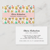 Bäckerei Niedliches Cupcake Muster Visitenkarte (Vorne/Hinten)