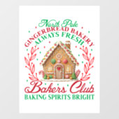 Bäckerei "North Pole Gingerbrot" Fensteraufkleber (Blatt)