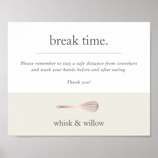 Bäckerei oder Caterer Frühstück/Küche Sicherheit C Poster (Vorne)