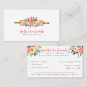 Bäckerei oder Konditorei - Button- und Floralwald Visitenkarte (Vorne/Hinten)