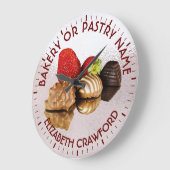 Bäckerei oder Konditorei Süßigkeiten Kuchen mit Ih Große Wanduhr (Winkel)