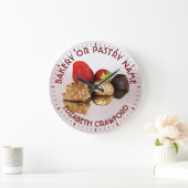 Bäckerei oder Konditorei Süßigkeiten Kuchen mit Ih Große Wanduhr (Zuhause)