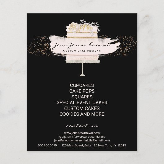 Bäckerei Pastries Patisserie Custom dekoriert Kuch Flyer (Vorne)