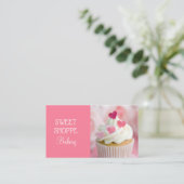 Bäckerei Pink Cupcake Business Cards Visitenkarte (Stehend Vorderseite)