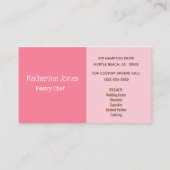 Bäckerei Pink Cupcake Business Cards Visitenkarte (Rückseite)