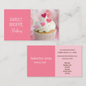 Bäckerei Pink Cupcake Business Cards Visitenkarte (Vorne/Hinten)
