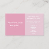 Bäckerei Pink cupcake Business Cards Visitenkarte (Rückseite)