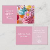 Bäckerei Pink cupcake Business Cards Visitenkarte (Vorne/Hinten)