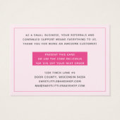 Bäckerei Pink Zuckerguss Vielen Dank für Ihr Gesch (Rückseite)