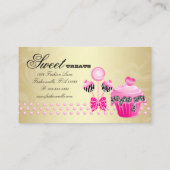 Bäckerei Pop Cupcake Pink Gold Zebra  Visitenkarte (Rückseite)