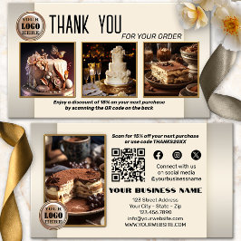 Bäckerei QR Code Foto Vielen Dank für Ihre Bestell Visitenkarte