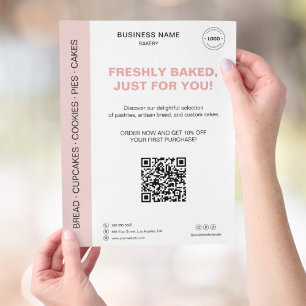 Bäckerei-QR-Code-Promotion Flyer