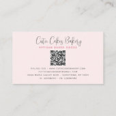 Bäckerei QR-Code-Torte Blush Pink Gebäck Konditor  Visitenkarte (Rückseite)