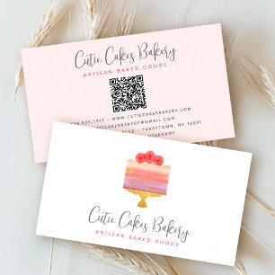 Bäckerei QR-Code-Torte Pink Purpur Feinbäckerei-Ko Visitenkarte