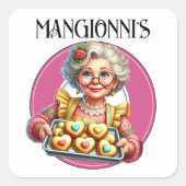 Bäckerei Quadratischer Aufkleber (Vorderseite)