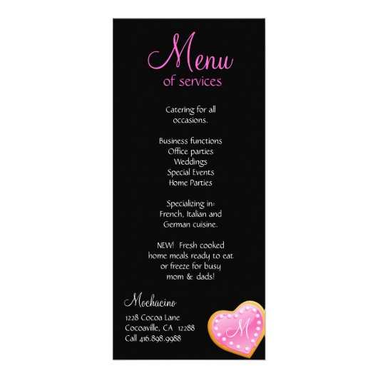 Bäckerei Rack Card Cupcake Pink Gold Elegante Werbekarte (Hinten)