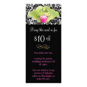 Bäckerei Rack Card Cupcake Pink Lime Green Elegant Werbekarte (Vorne)