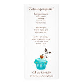 Bäckerei Rack Card Cupcake Scooter Blue Werbekarte (Hinten)