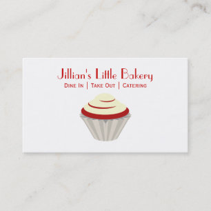 Bäckerei Red Velvet Cupcake Business Card Visitenkarte