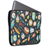 Bäckerei Retro nahtlos Muster mit Punkten und Blum Laptopschutzhülle (Vorne Rechts)