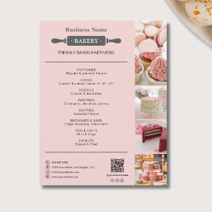 Bäckerei Rollen Button Foto QR Rosa Flyer