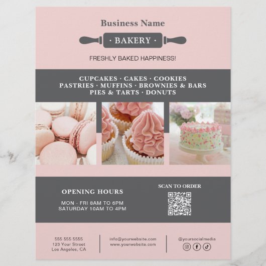 Bäckerei Rolling Button Business Marketing Flyer (Vorne)