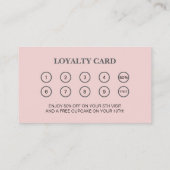 Bäckerei Rolling Button Pink Business Rewards Treuekarte (Rückseite)