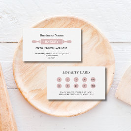 Bäckerei Rolling Button Weißrosa Business Rewards Treuekarte