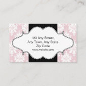 Bäckerei-rosa Damast-Visitenkarte Visitenkarte (Rückseite)