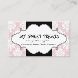 Bäckerei-rosa Damast-Visitenkarte Visitenkarte