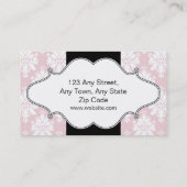 Bäckerei-rosa Damast-Visitenkarten Visitenkarte (Rückseite)