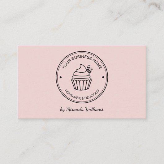 Bäckerei Rosa Ihr eigenes Logo QR Social Media Visitenkarte (Vorderseite)