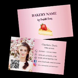 Bäckerei rosa Kuchen Backgebäck QR Code Foto Visitenkarte