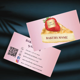 Bäckerei rosa Kuchen Gebäck QR-Logo Visitenkarte