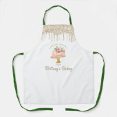 Bäckerei Rosa Kuchen Gold Glitzer Tropfen Nachtisc Schürze (Vorderseite)