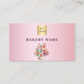 Bäckerei rosa Kuchen Konditorpasten QR-Logo Visitenkarte (Vorderseite)