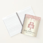 Bäckerei Rosa Kuchen Nachtisch Glitzer Tropfen Koc Notizblock (Innenseite)