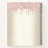 Bäckerei Rosa Kuchen Nachtisch Glitzer Tropfen Koc Notizblock (Rückseite)