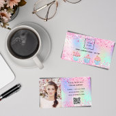 Bäckerei Rosa lila Foto QR-Logo Visitenkarte