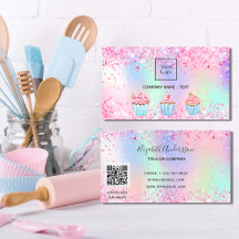 Bäckerei Rosa lila Glitzer Staub QR-Logo