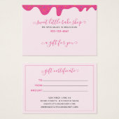 Bäckerei Rosa Zuckerguss Geschenkgutschein (Vorne & Hinten)