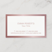 Bäckerei Rose Gold Cupcake Moderner Gerahmter Mini Visitenkarte (Rückseite)