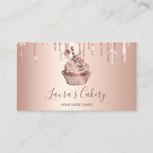 Bäckerei Rose Gold Tropfen Visitenkarte