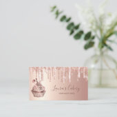 Bäckerei Rose Gold Tropfens Visitenkarte (Stehend Vorderseite)
